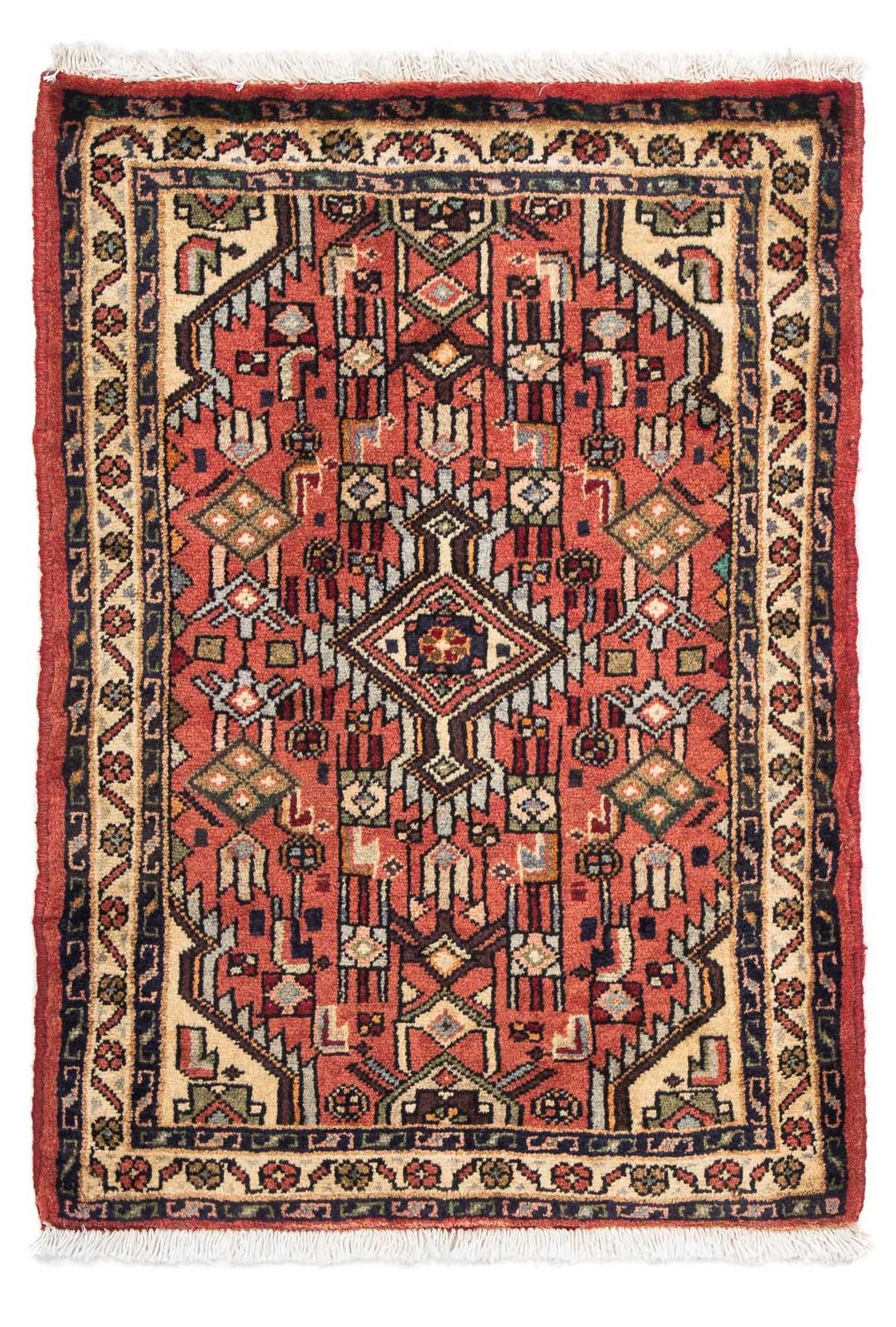 Persisk tæppe - Nomadisk - 90 x 61 cm - lysrød