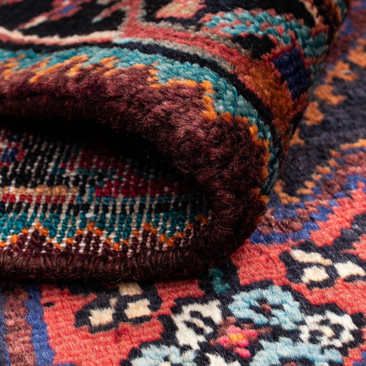 Persisk tæppe - Nomadisk - 142 x 89 cm - mørkeblå