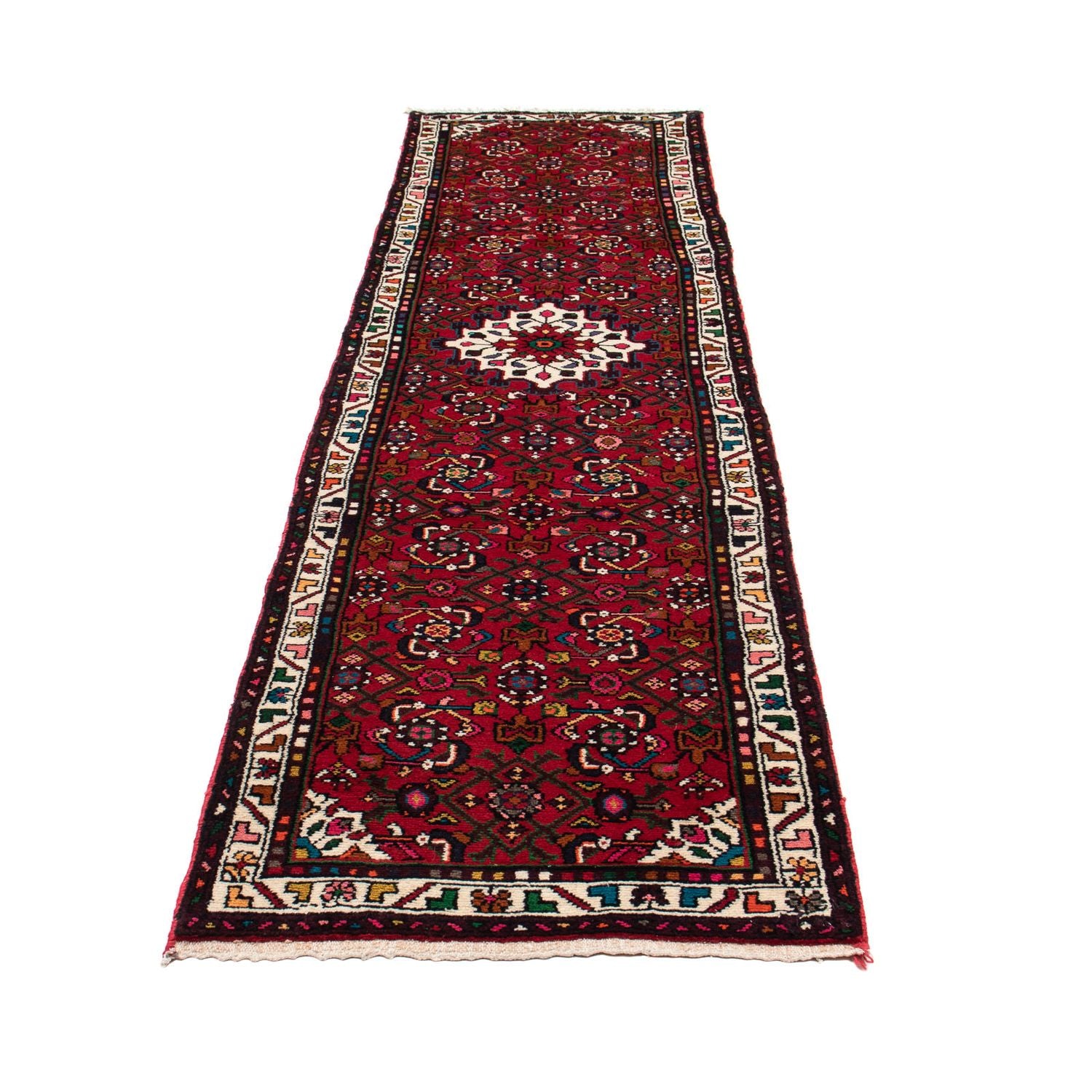 Løber Persisk tæppe - Nomadisk - 298 x 72 cm - mørkerød