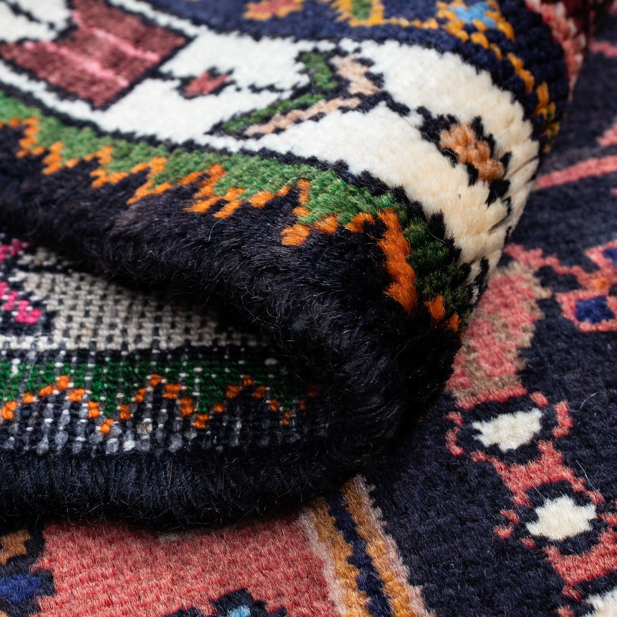 Persisk tæppe - Nomadisk - 108 x 78 cm - mørkeblå