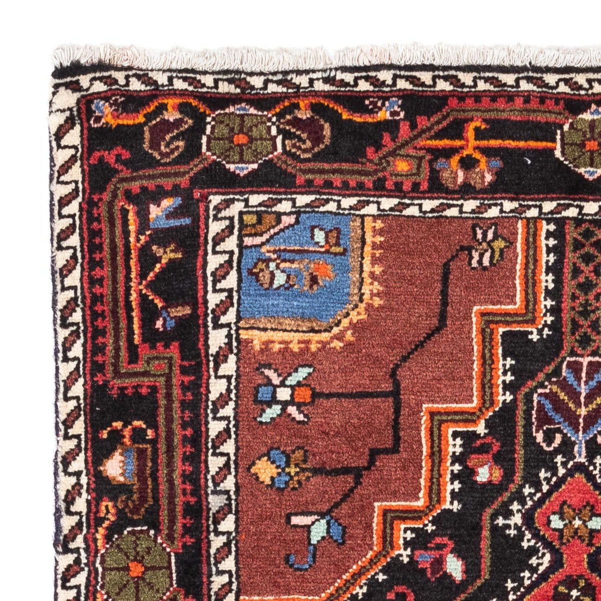 Persisk tæppe - Nomadisk - 125 x 79 cm - mørkeblå