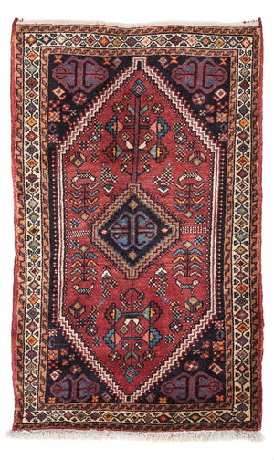 Persisk tæppe - Nomadisk - 137 x 85 cm - lysrød