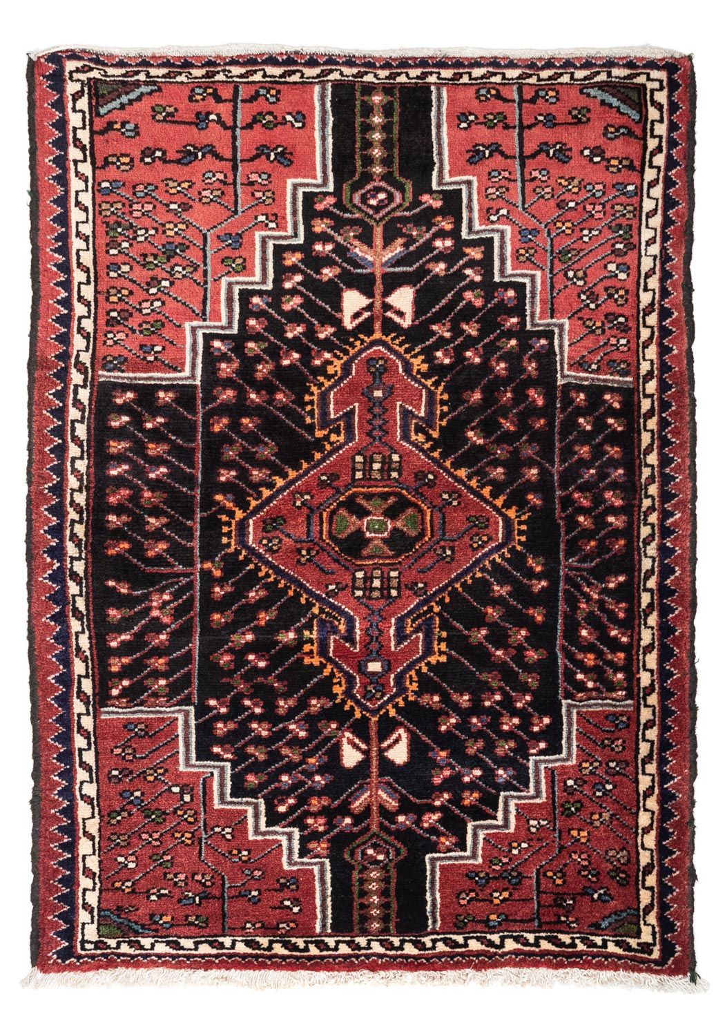 Persisk tæppe - Nomadisk - 128 x 94 cm - lysrød