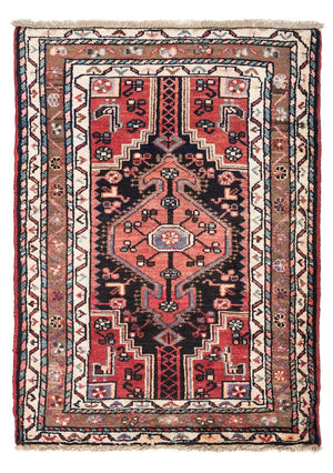 Persisk tæppe - Nomadisk - 127 x 87 cm - lysrød