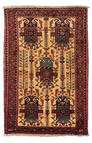 Persisk tæppe - Nomadisk - 125 x 79 cm - beige