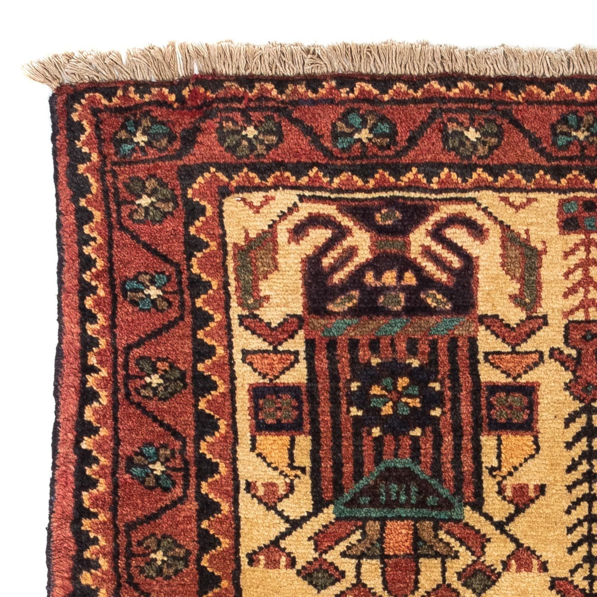 Persisk tæppe - Nomadisk - 125 x 79 cm - beige