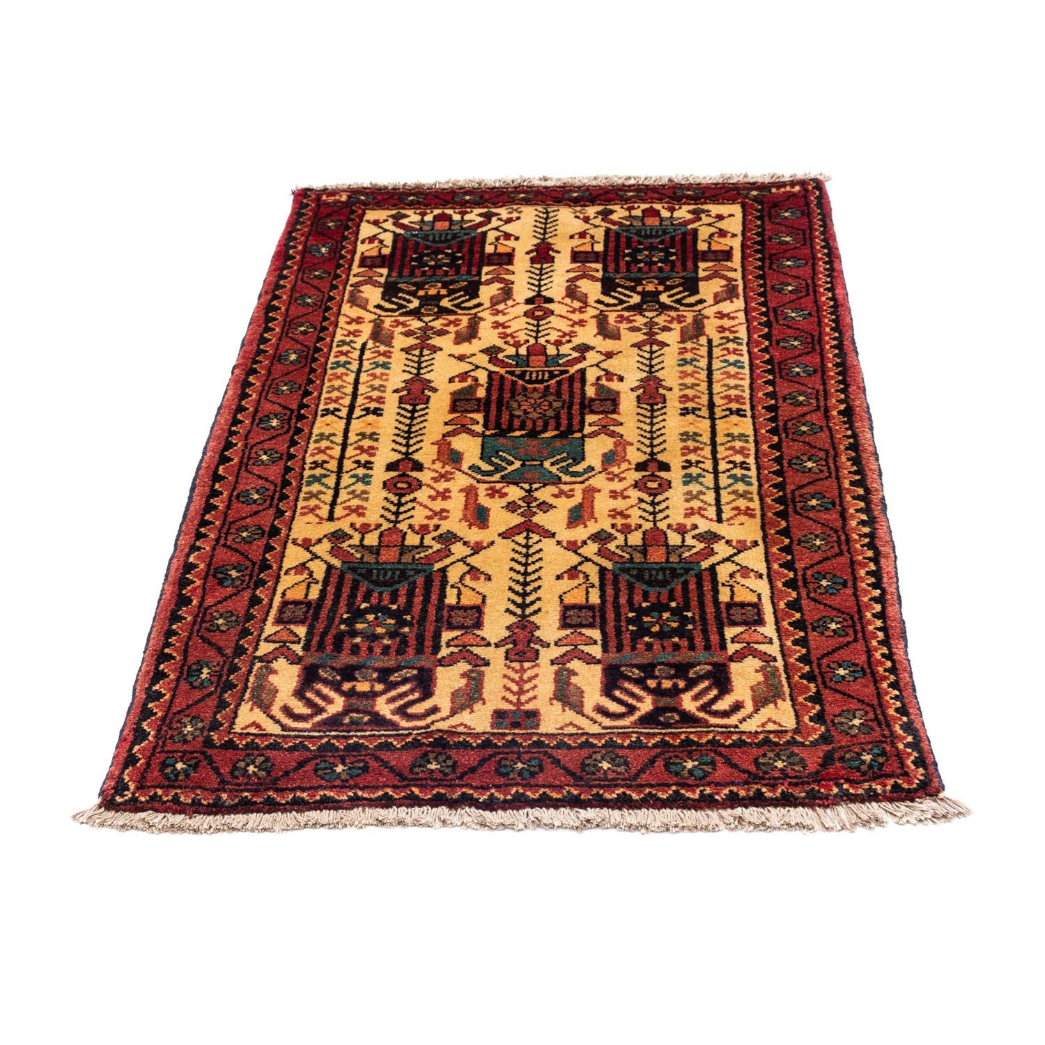 Persisk tæppe - Nomadisk - 125 x 79 cm - beige