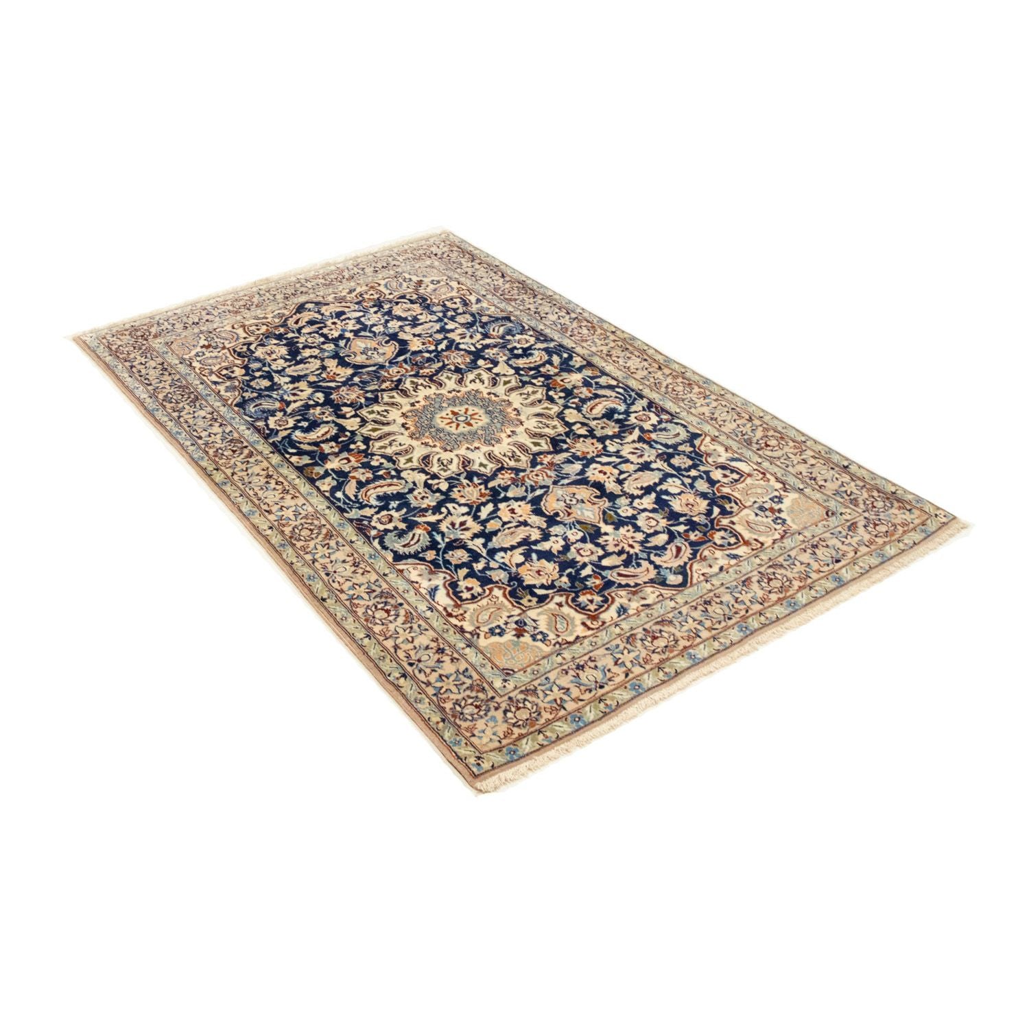 Persisk tæppe - Nain - Premium - 143 x 92 cm - mørkeblå