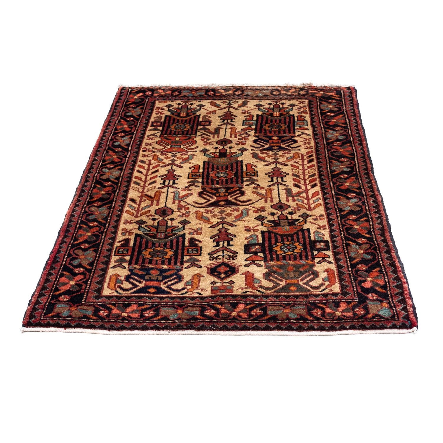 Persisk tæppe - Nomadisk - 133 x 95 cm - beige