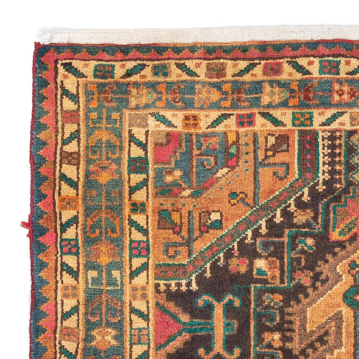 Persisk tæppe - Nomadisk - 130 x 91 cm - lys brun