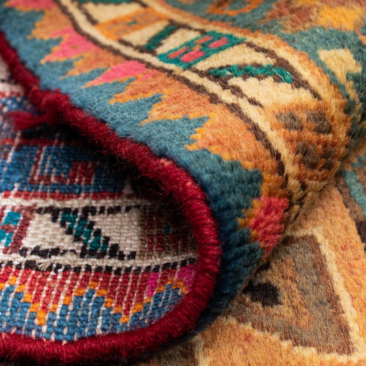 Persisk tæppe - Nomadisk - 130 x 91 cm - lys brun