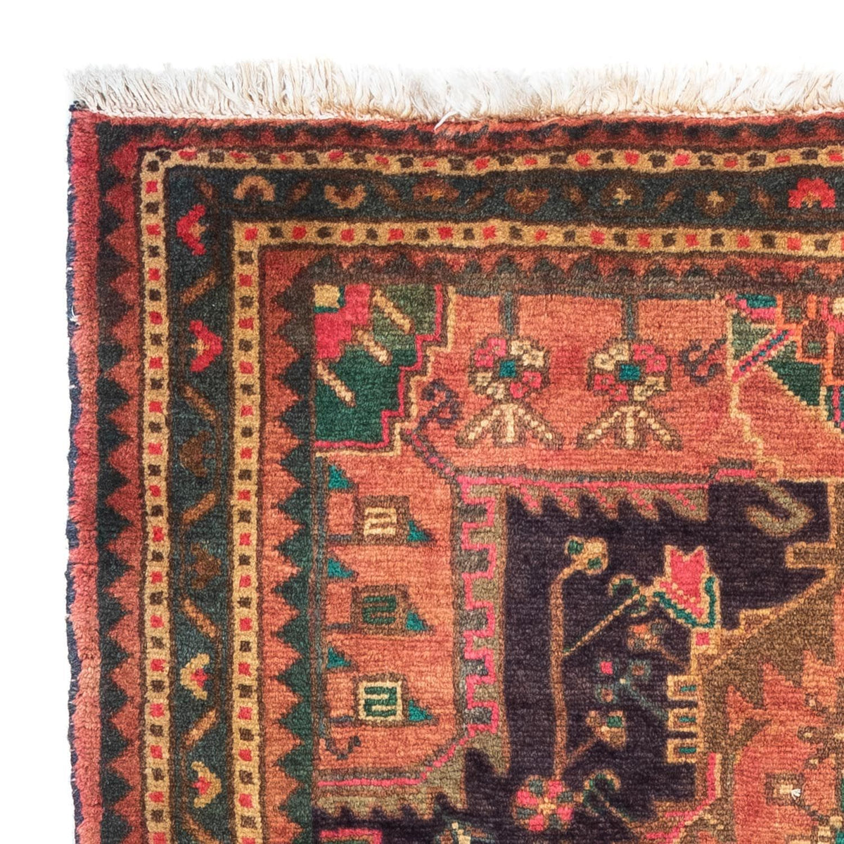 Persisk tæppe - Nomadisk - 130 x 90 cm - lysrød