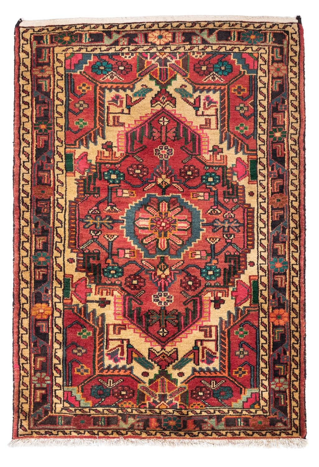 Persisk tæppe - Nomadisk - 125 x 85 cm - lysrød