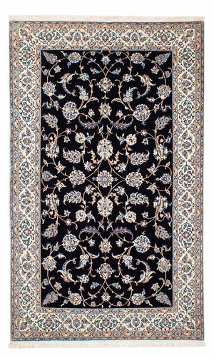 Persisk tæppe - Nain - Premium - 208 x 127 cm - mørkeblå