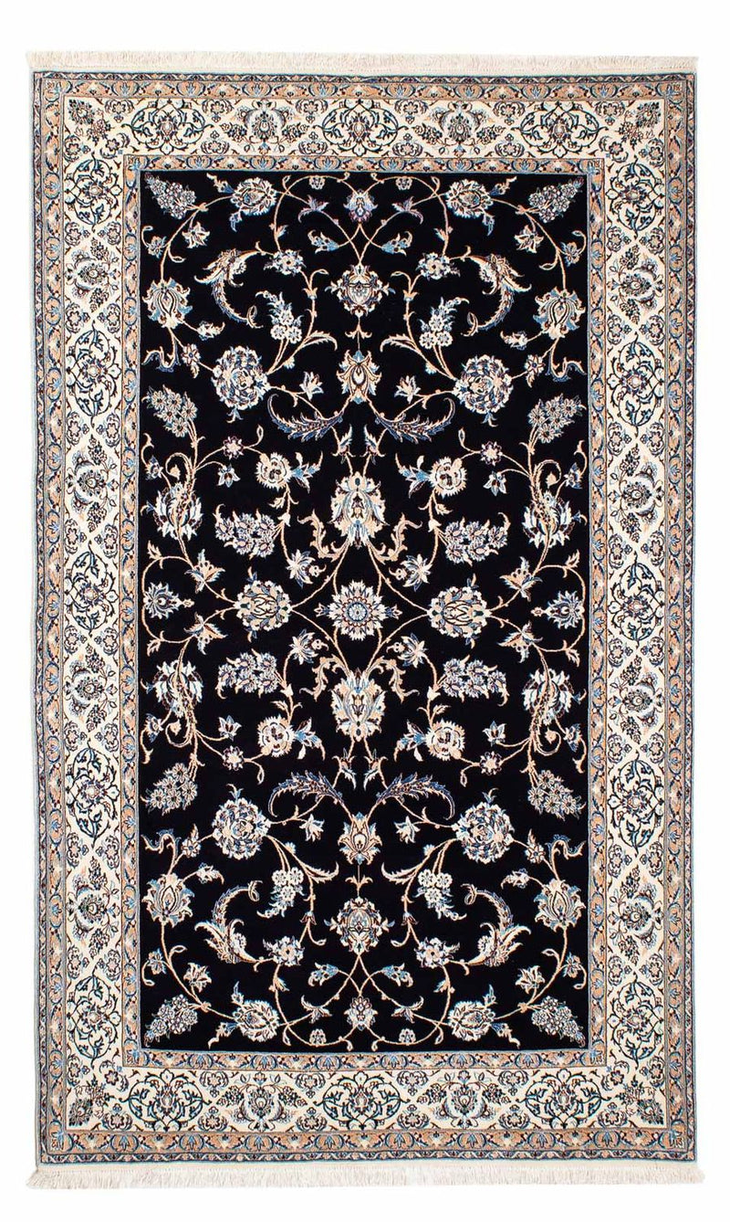 Persisk tæppe - Nain - Premium - 208 x 127 cm - mørkeblå