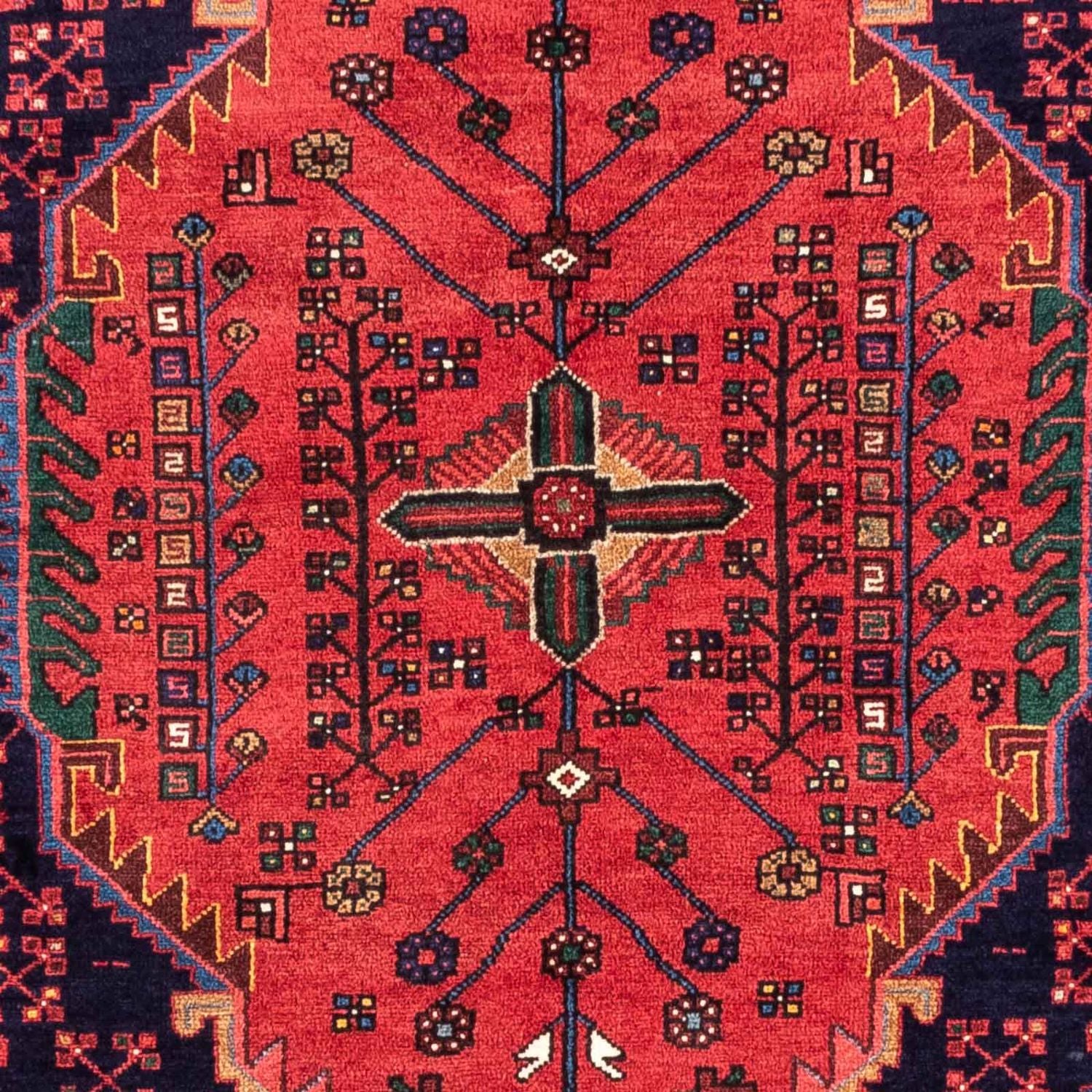 Persisk tæppe - Nomadisk - 230 x 151 cm - mørkeblå