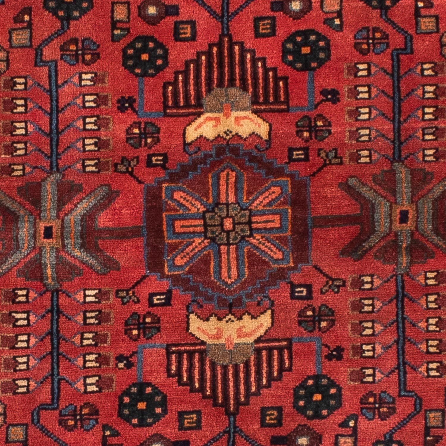 Persisk tæppe - Nomadisk - 230 x 136 cm - mørkerød