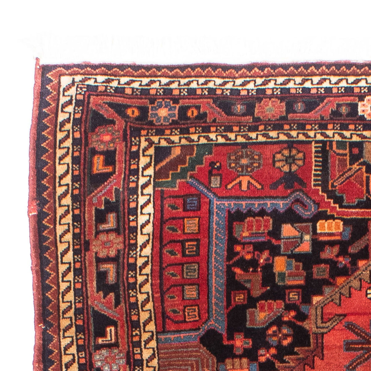 Persisk tæppe - Nomadisk - 230 x 136 cm - mørkerød