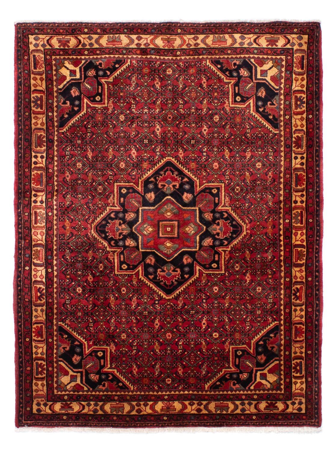 Persisk tæppe - Nomadisk - 211 x 165 cm - mørkerød