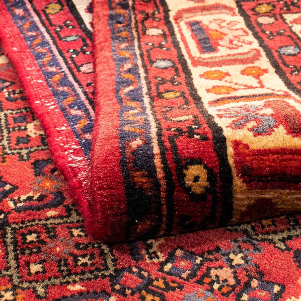 Persisk tæppe - Nomadisk - 211 x 165 cm - mørkerød