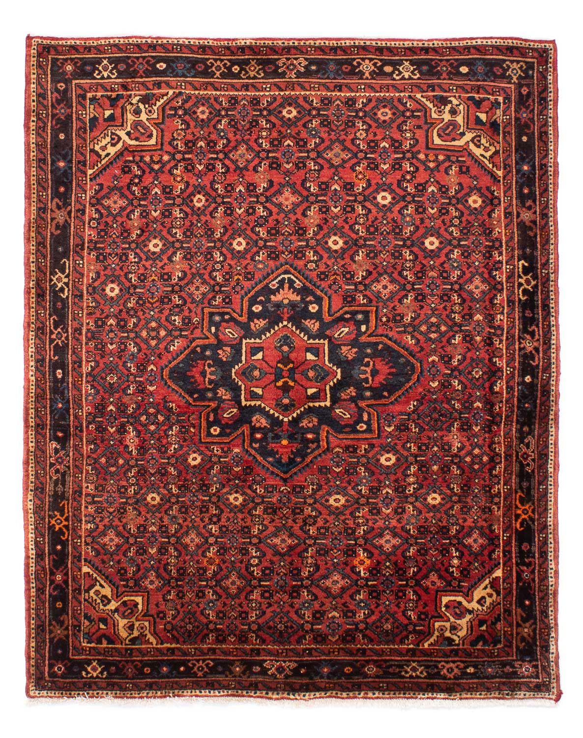 Persisk tæppe - Nomadisk - 203 x 157 cm - mørkerød