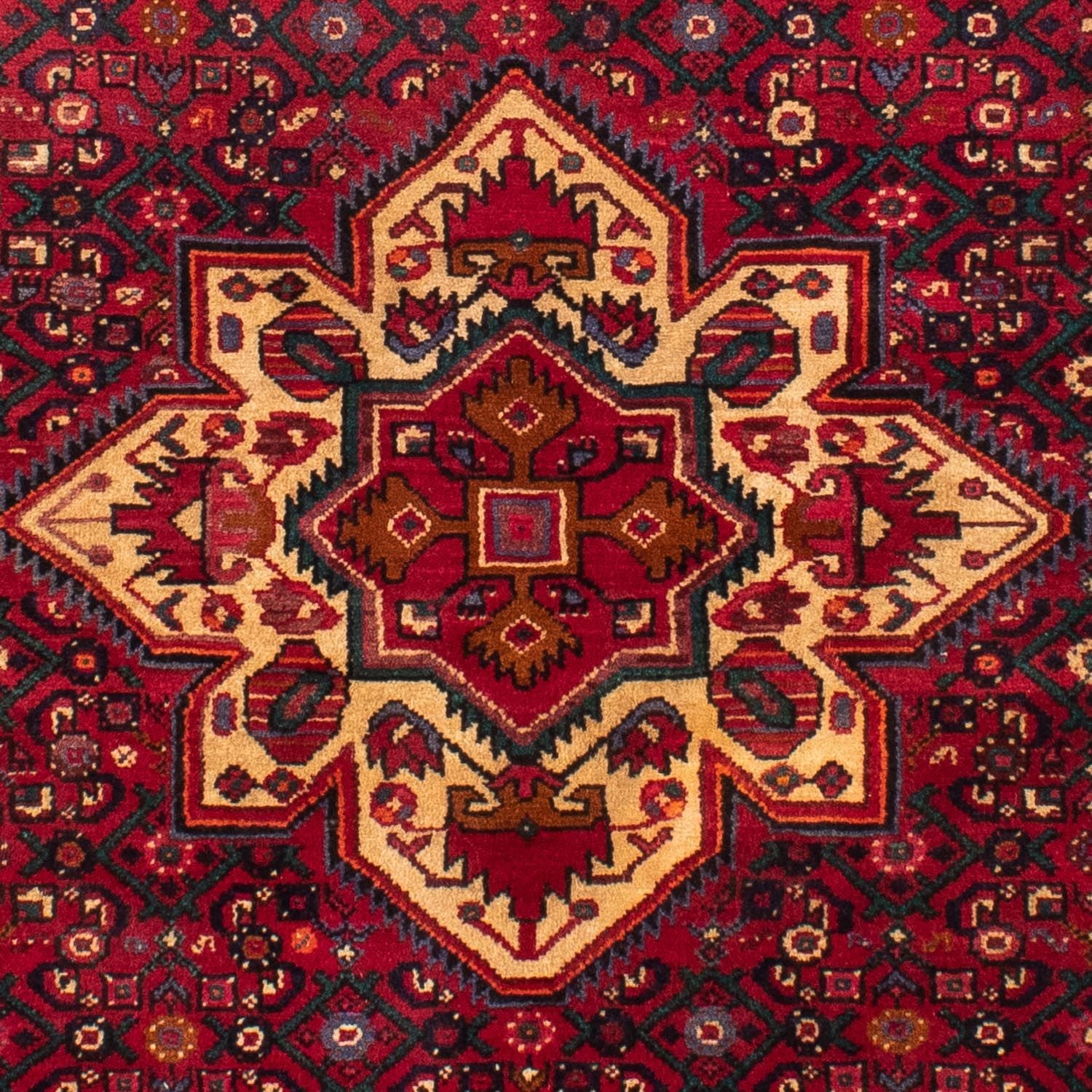 Persisk tæppe - Nomadisk - 212 x 153 cm - mørkerød