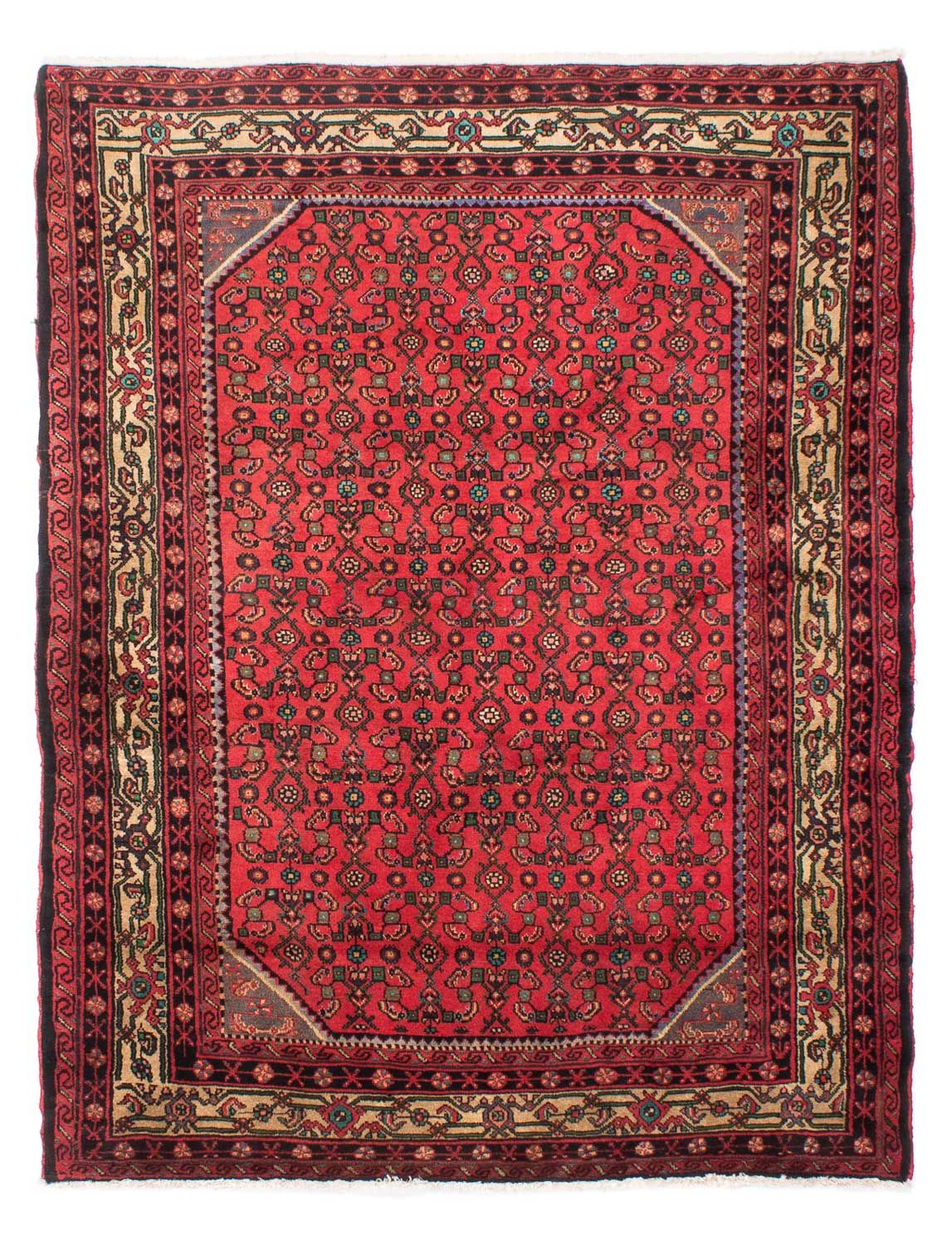 Persisk tæppe - Nomadisk - 199 x 150 cm - mørkerød