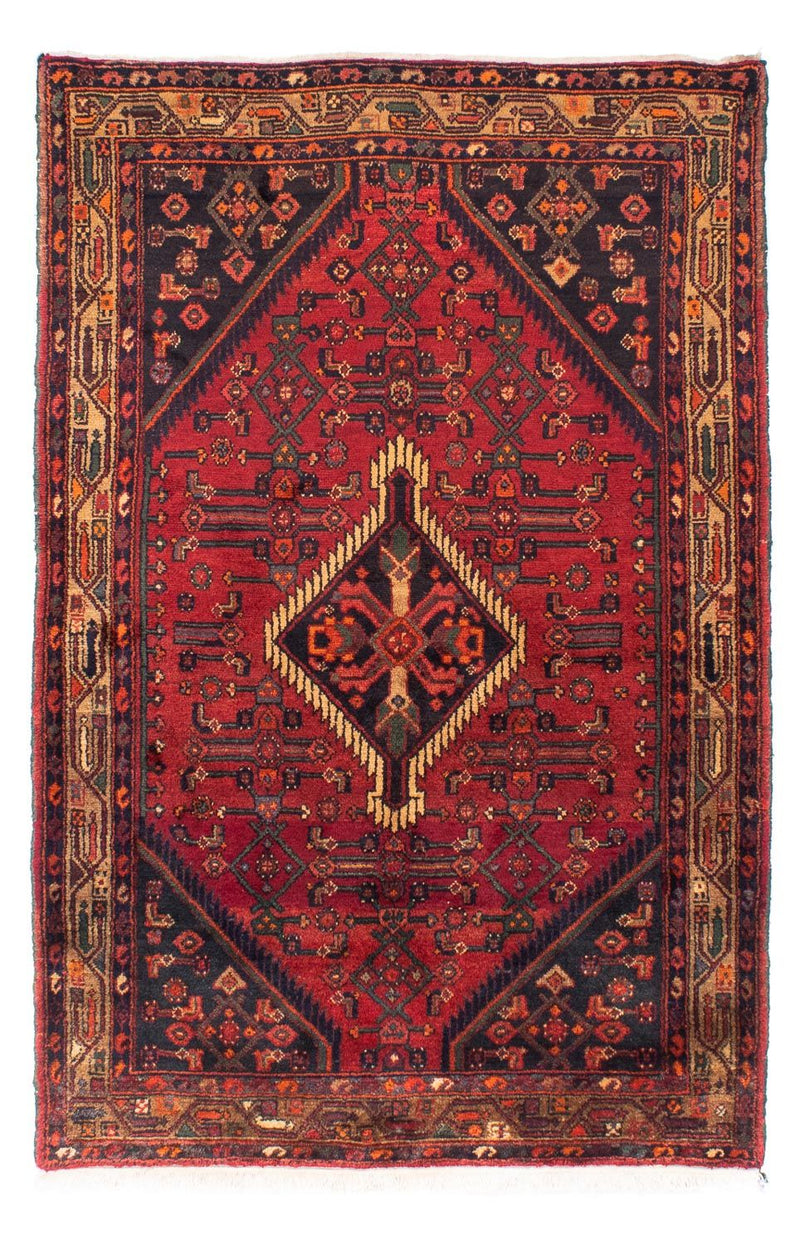 Persisk tæppe - Nomadisk - 221 x 144 cm - mørkerød