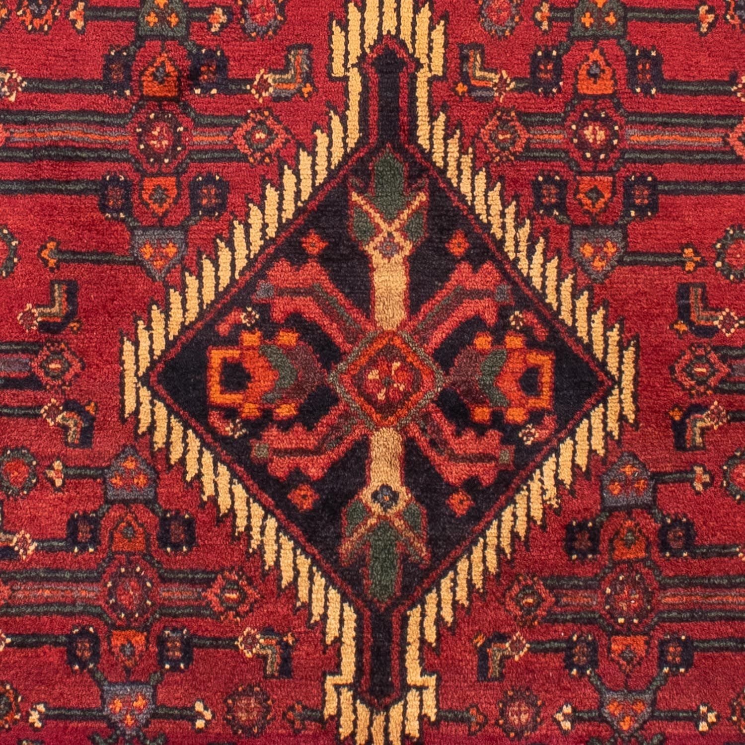 Persisk tæppe - Nomadisk - 221 x 144 cm - mørkerød