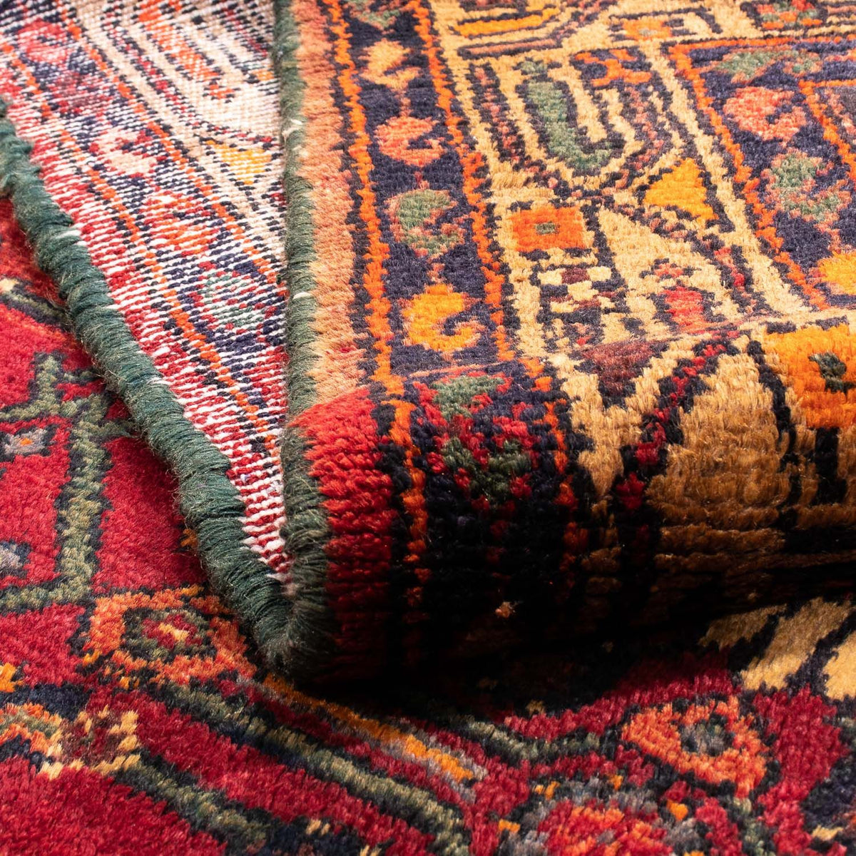 Persisk tæppe - Nomadisk - 221 x 144 cm - mørkerød