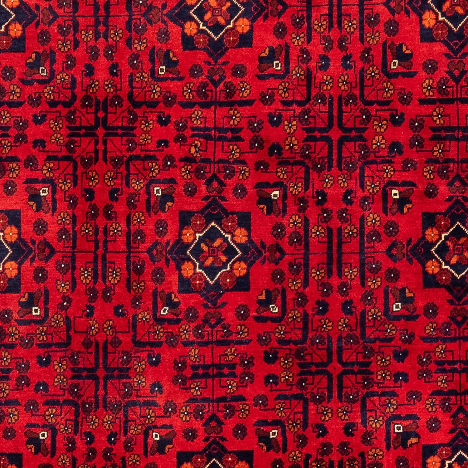 Afghansk tæppe - Kunduz - 301 x 205 cm - mørkerød