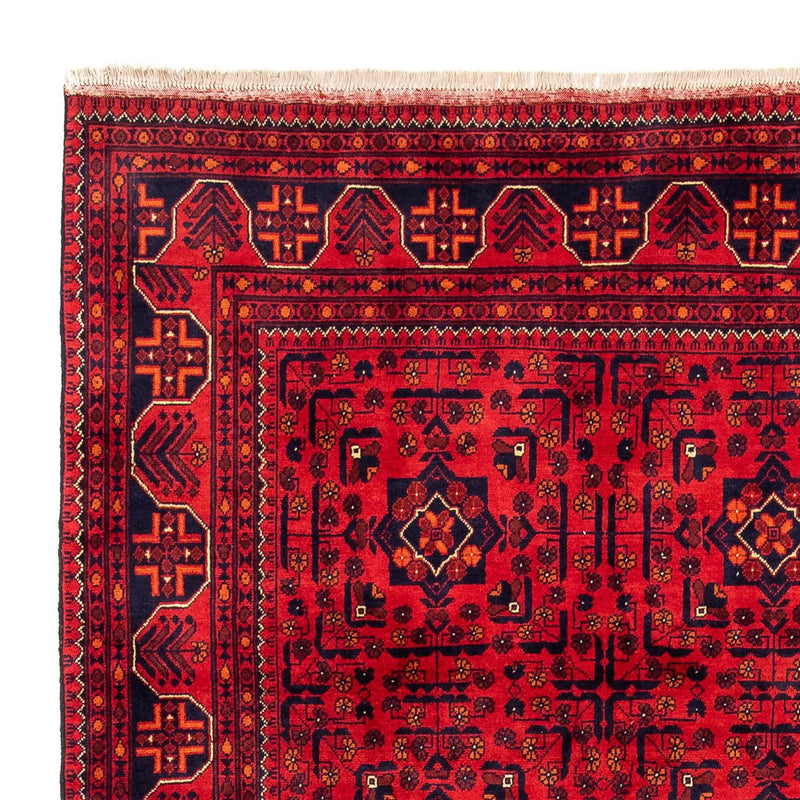 Afghansk tæppe - Kunduz - 301 x 205 cm - mørkerød