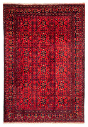 Afghansk tæppe - Kunduz - 287 x 199 cm - mørkerød