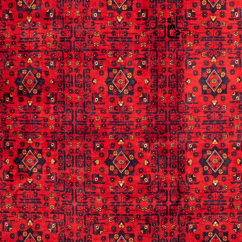 Afghansk tæppe - Kunduz - 287 x 199 cm - mørkerød