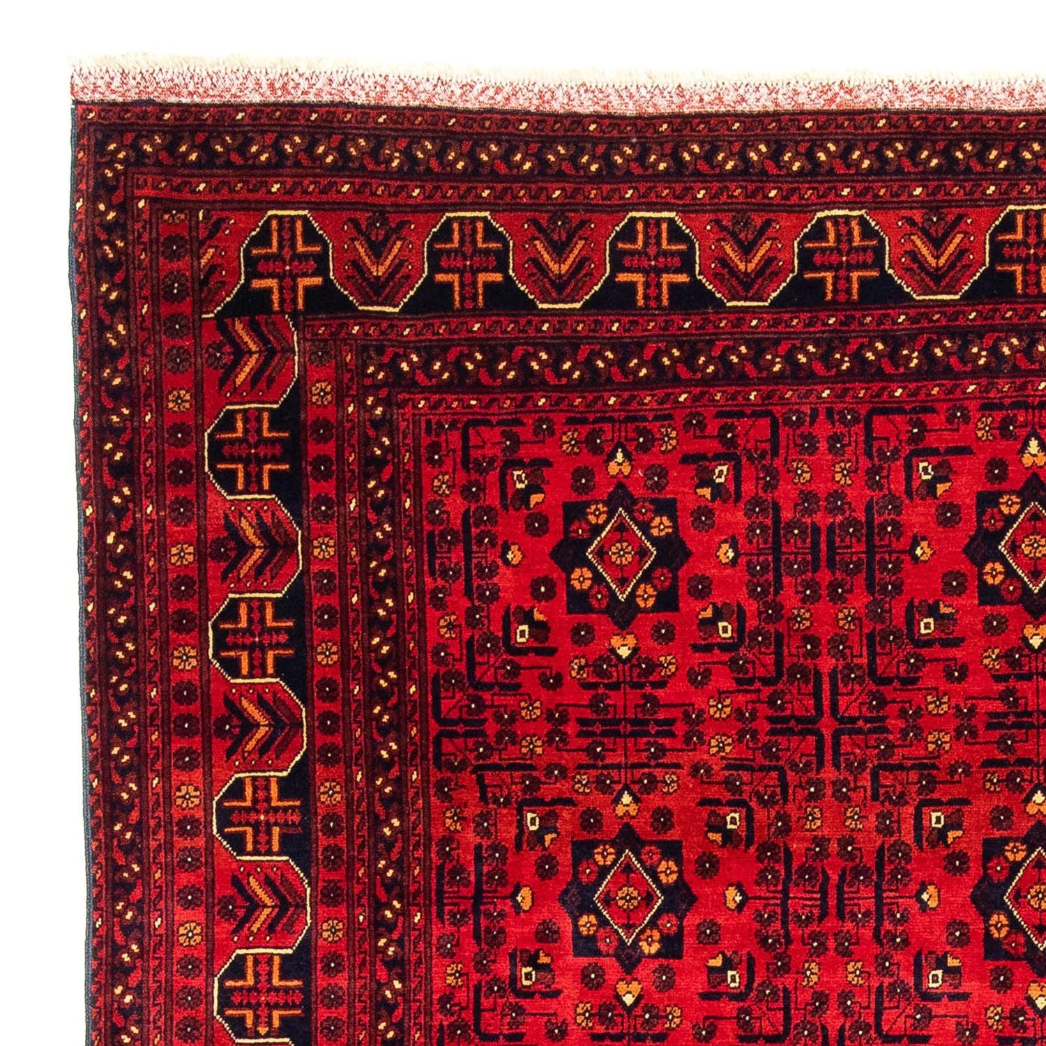 Afghansk tæppe - Kunduz - 287 x 199 cm - mørkerød