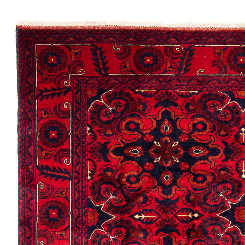 Afghansk tæppe - Kunduz - 282 x 200 cm - mørkerød