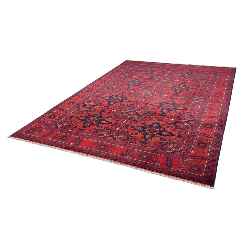 Afghansk tæppe - Kunduz - 282 x 200 cm - mørkerød