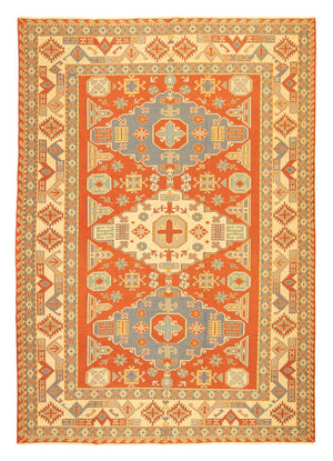Kelim-tæppe - orientalsk - 255 x 208 cm - orange