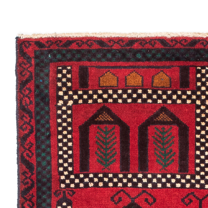 Baluch-tæppe - 132 x 81 cm - mørkerød