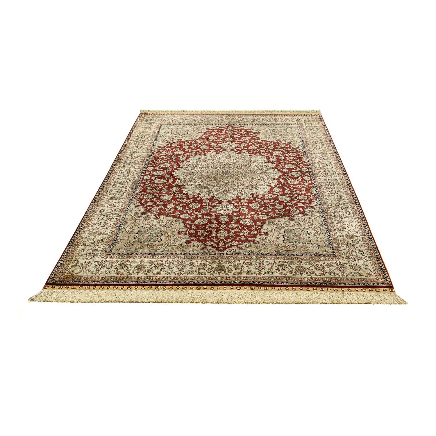 Silketæppe - Ghom Silk - Premium - 216 x 132 cm - mørkeblå