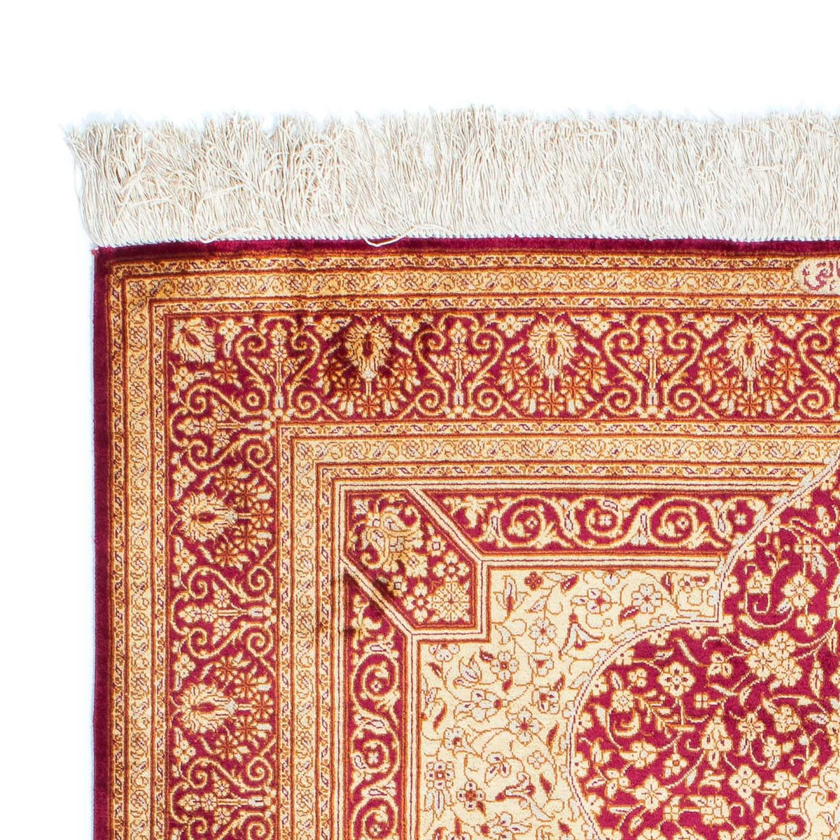 Persisk tæppe - Ghom - 150 x 98 cm - mørkerød