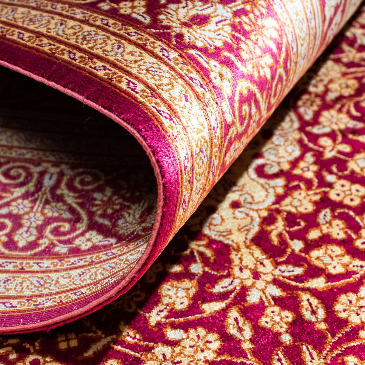 Persisk tæppe - Ghom - 150 x 98 cm - mørkerød