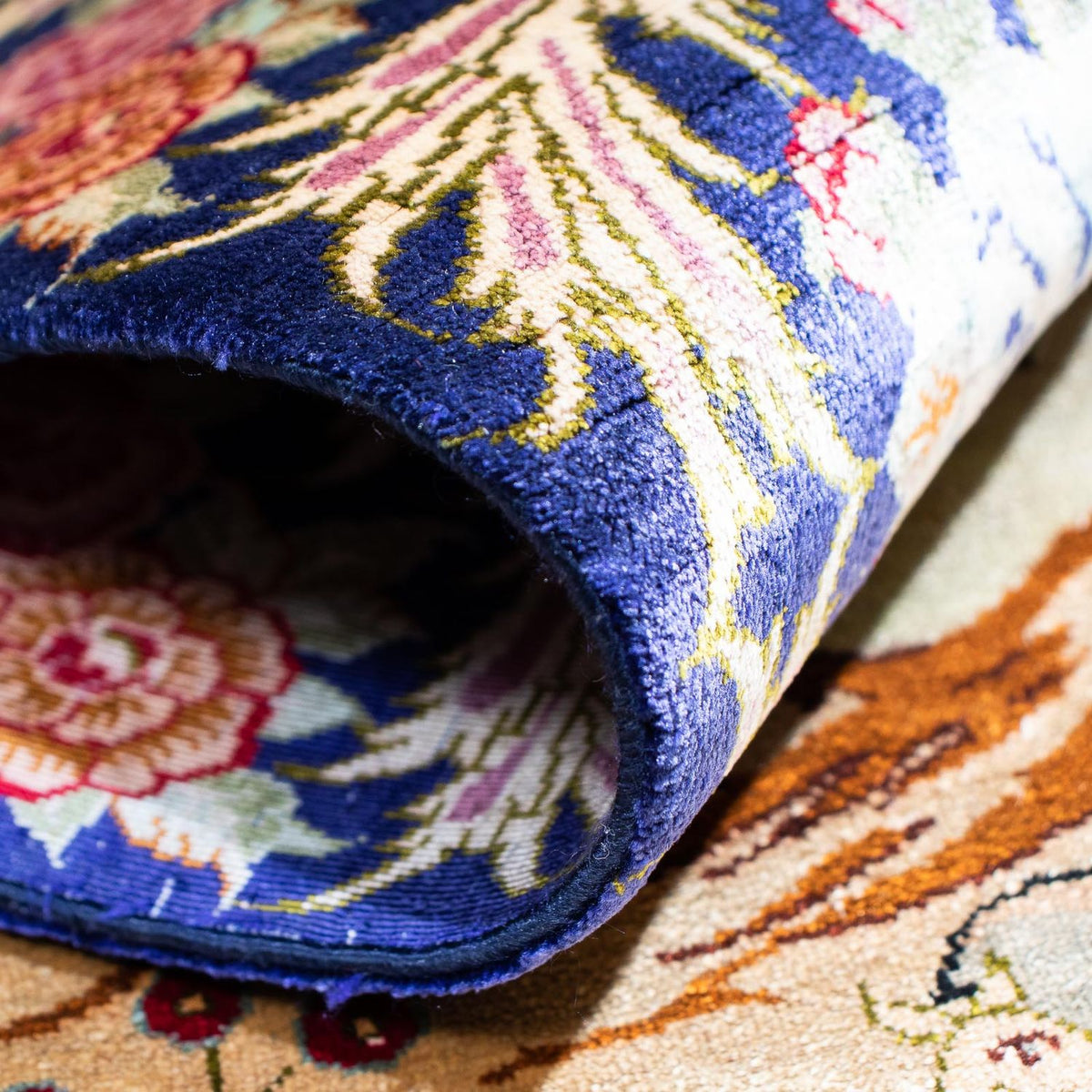 Persisk tæppe - Ghom - 147 x 100 cm - mørkeblå