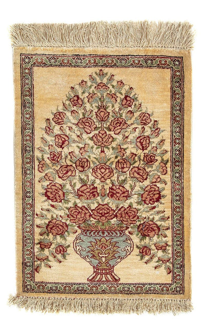 Qom silke Tæppe 31x41cm - Persisk tæppe