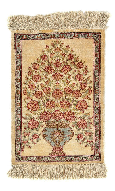 Qom silke Tæppe 31x42cm - Persisk tæppe