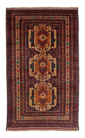 Løber Baluch-tæppe - 209 x 111 cm - mørkerød