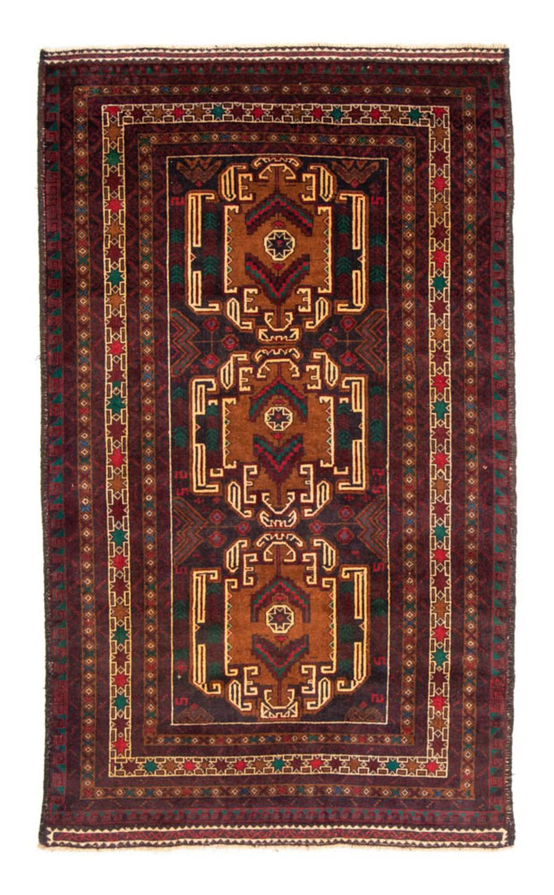 Løber Baluch-tæppe - 209 x 111 cm - mørkerød
