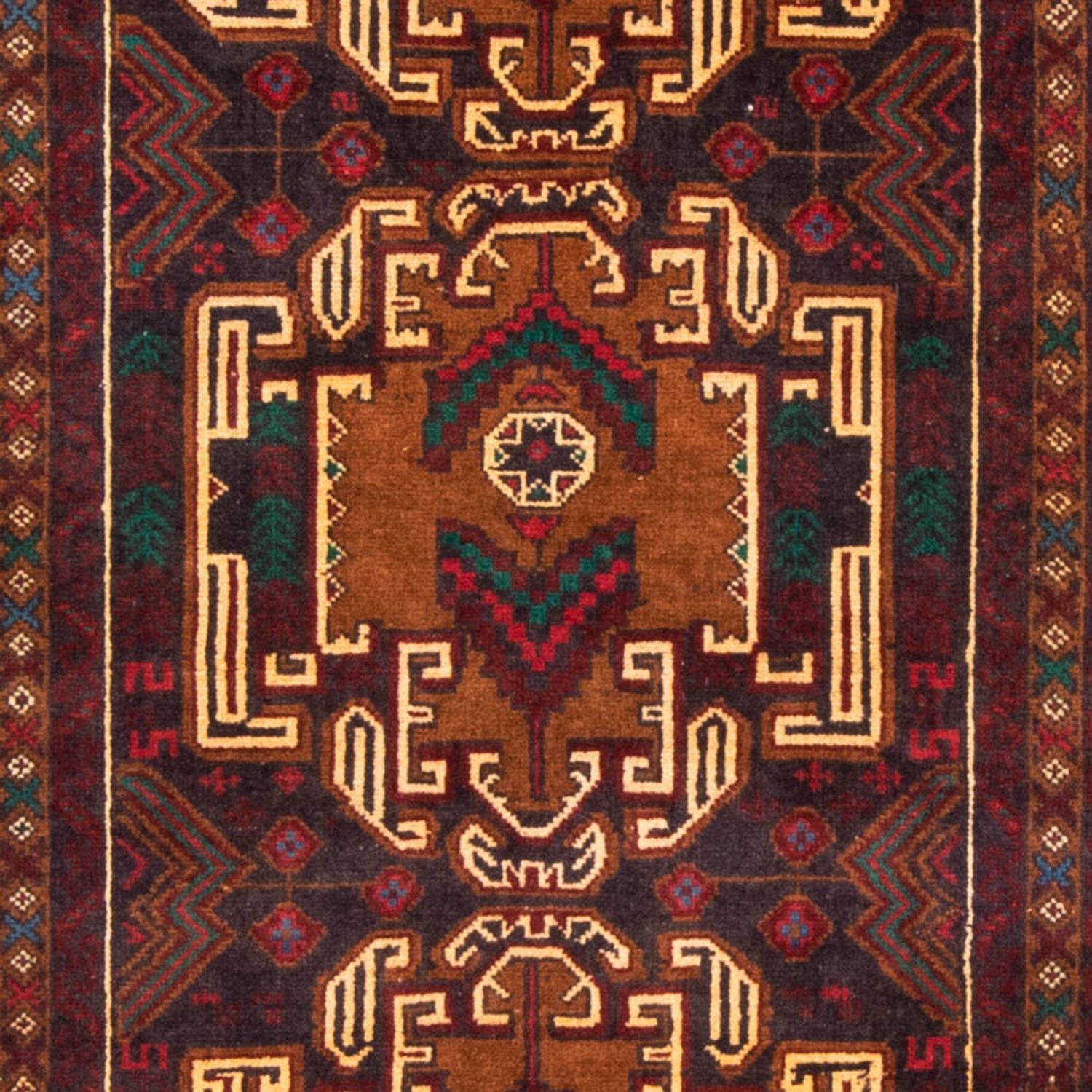 Løber Baluch-tæppe - 209 x 111 cm - mørkerød