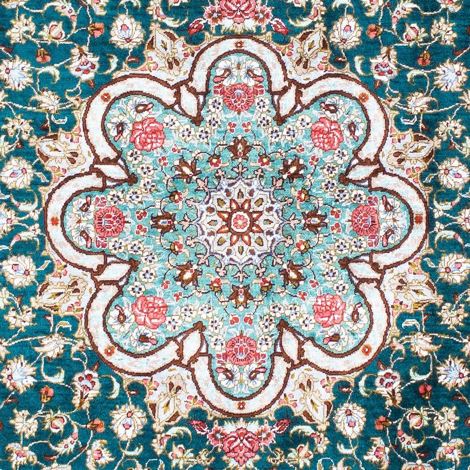 Persisk tæppe - Ghom - 152 x 100 cm - grøn