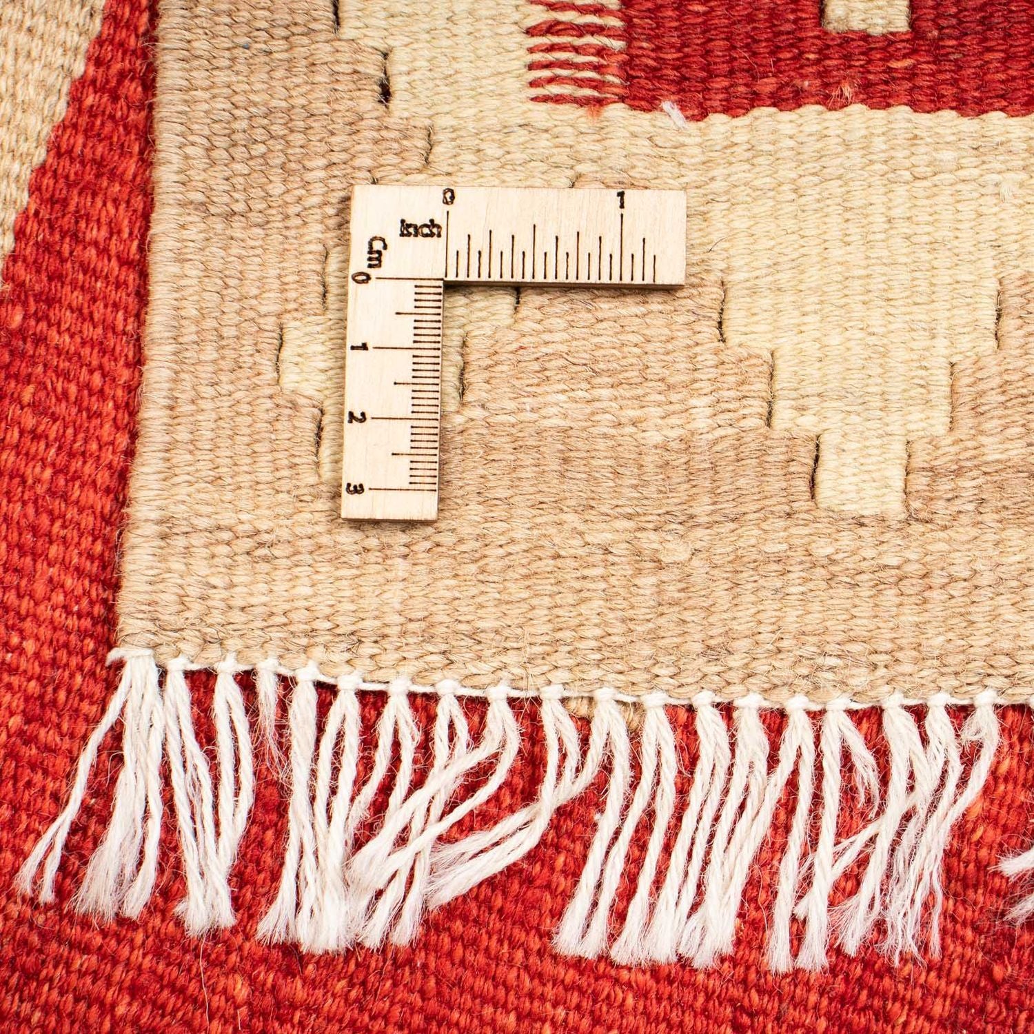 Kelim-tæppe - orientalsk - 256 x 173 cm - beige